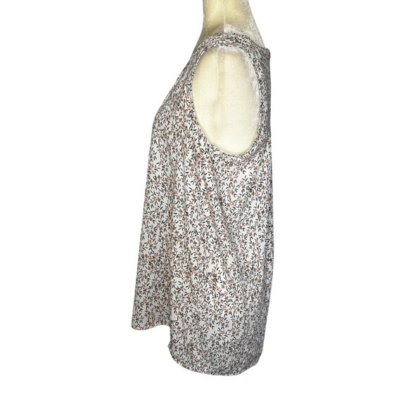 Anthropologie Pleione Top Medium Floral Oversized Sleeveless Career Blouse - Picture 5 of 9